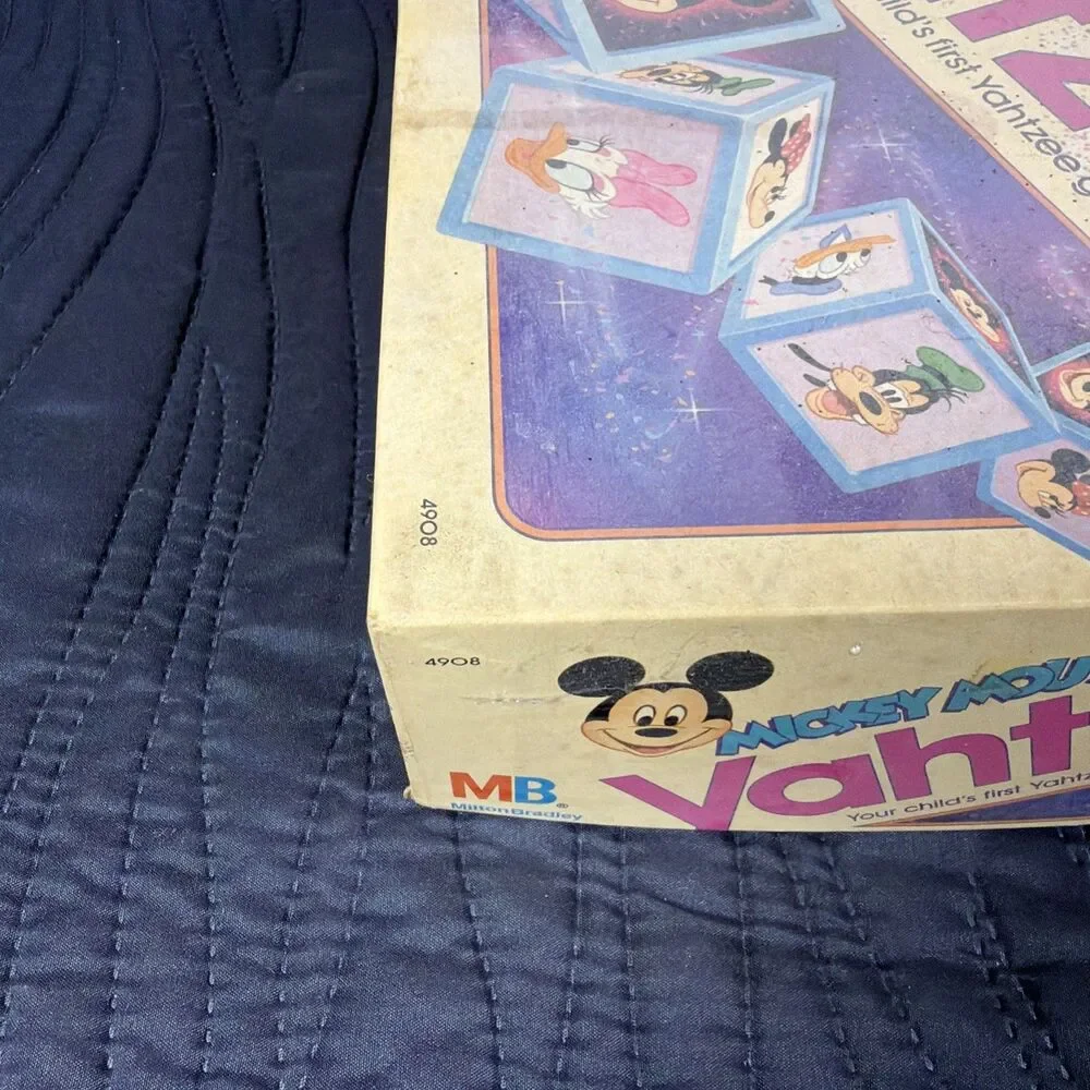 Vintage Mickey Mouse Yahtzee Game Milton Bradley MB Disney Complete? 1989